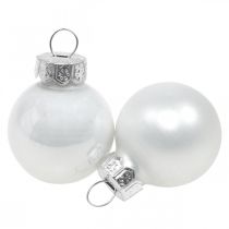 Artikel Mini kerstballen glas wit glans/mat Ø2.5cm 24st