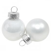 Artikel Mini kerstballen glas wit glans/mat Ø2,5cm 24 st