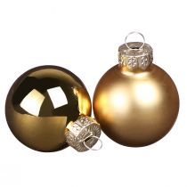 Artikel Mini kerstballen glas in goud mat glans Ø3cm 22 st