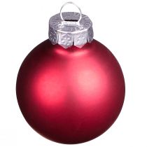 Artikel Mini kerstballen rood glas mat glans Ø3cm 22 st
