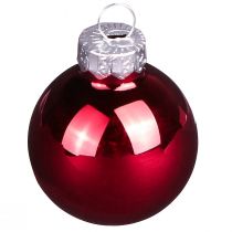 Artikel Mini kerstballen rood glas mat glans Ø3cm 22 st