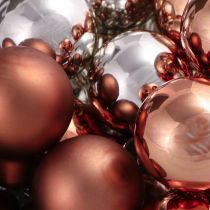 Artikel Mini kerstballen zilver abrikozendraad Ø25mm 140 st