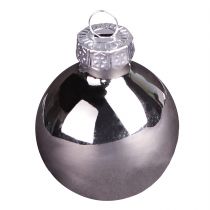 Artikel Mini kerstballen zilver abrikoos glas Ø3cm 22 st