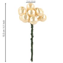 Artikel Mini kerstballen op draad goud, crème Ø1,5cm 140 stuks
