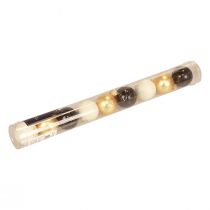 Artikel Mini kerstballen glas wit zwart goud Ø3cm 9 st