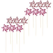 Artikel Mini Windmolen Lieveheersbeestje Decoratie Wit Lila Ø8cm 12 Stuks