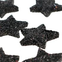 Artikel Mini glitterster zwart 2,5 cm 96 stuks