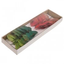 Artikel Mini vlinder op draad rood, groen 6,5cm 12 st