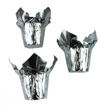 Artikel Mini plantenbak zilver geschenkverpakking Ø4,5cm H7cm 8 st
