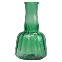 Mini glazen vaas bloemenvaas groen Ø8,5cm H15cm