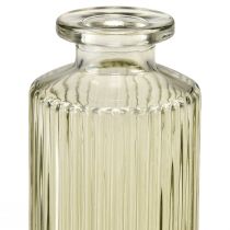 Artikel Minivazen glas met groeven retro bloemenvaas groen Ø5cm 4st