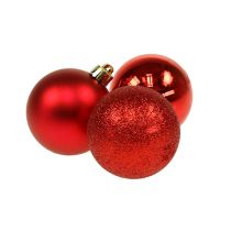 Mini kerstbal rood Ø3cm 14st
