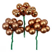 Artikel Mini kerstballen op draadglas oranje Ø2cm 140 st