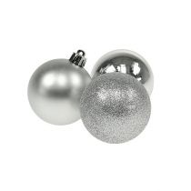 Mini kerstbal zilver Ø3cm 14st