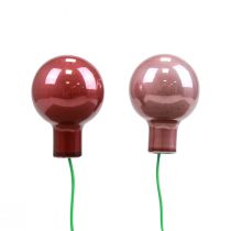 Artikel Mini kerstballen draadglas bordeaux roze Ø2,5cm 140 st