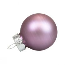 Mini kerstballen glas lila paars glans/mat Ø2,5cm 20st