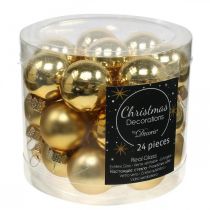 Artikel Mini kerstballen glas goud Ø2,5cm 22 stuks