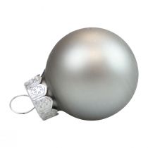 Mini kerstballen glas zilver glans/mat Ø2,5cm 20st