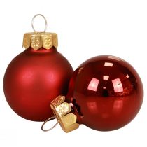 Artikel Mini kerstballen rood mat/glanzend Ø2,5cm 20 st