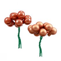 Artikel Mini kerstballen op draadglas rood oranje Ø2cm 140 st