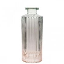 Mini vaas glas decoratief fles helder bruin retro Ø5cm H13.5cm