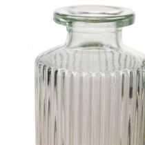 Mini vaas glas decoratief fles helder bruin retro Ø5cm H13.5cm