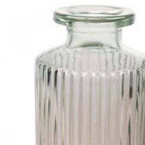 Mini vaas glas decoratief fles helder bruin retro Ø5cm H13.5cm