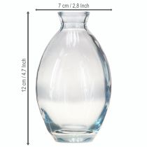 Artikel Mini vaasjes bolvormige decoratieve vazen glas blauw getint H12cm 6 stuks