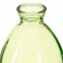 Artikel Mini vaasjes glas bolvormige glazen vazen groen getint H12cm 6 stuks