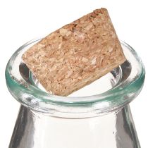 Artikel Mini vazen glazen vazen met kurk H13,5cm Ø5,5cm 6st
