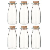 Artikel Mini vazen glazen vazen met kurken H13,5cm Ø5,5cm 6 stuks