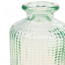 Minivaasjes glas sierflessen retro vintage Ø6cm H10.5cm 2st