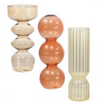 Mini Vaasjes Glas Decoratieve Vaasjes Gekleurd H15.5-17cm Set van 3