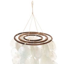 Artikel Windgong met Capiz-schelpen, rond, 70 cm lang, voor balkon of tuin.