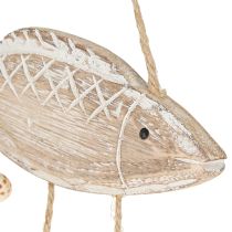 Artikel Mobiele Maritieme Houten Visschelpen Natuurlijk Wit L20cm 2st
