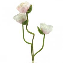 Kunst klaproos, zijdebloem wit-roze L55/60/70cm set van 3