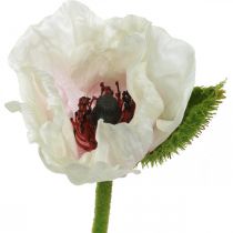 Kunst klaproos, zijdebloem wit-roze L55/60/70cm set van 3