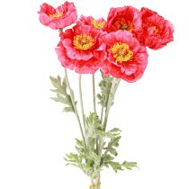 Artikel Klaprozen Kunst Roze Kunstbloemen Ø6–7cm L78cm 3st