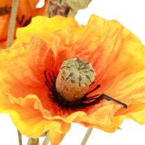 Artikel Klaproos decoratie kunstbloemboeket oranje 78cm 6 stuks
