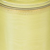 Artikel Moiré kranslint 150 mm 25 m in lichtgroen met gouden rand voor bloemschikken en decoratie