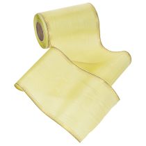 Artikel Moiré kranslint 150 mm 25 m in lichtgroen met gouden rand voor bloemschikken en decoratie