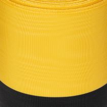 Artikel Moiré kranslint 150 mm geel-zwart - rouwlint, sjerp, decoratie, clublint - rol van 25 m