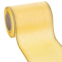 Artikel Moiré kranslint, geel met gouden rand, 125 mm x 25 m - Hoogwaardig rouwlint, decoratief lint, striklint