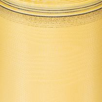 Artikel Moiré kranslint, geel met gouden rand, decoratief bloemenlint, acetaat/polyester, 150 mm x 25 m