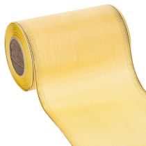 Artikel Moiré kranslint, geel met gouden rand, decoratief bloemenlint, acetaat/polyester, 150 mm x 25 m