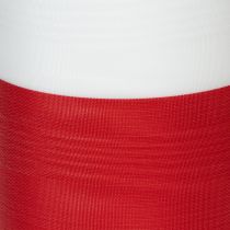 Artikel Moiré kranslint, rouwlint wit-rood, decoratief lint 150mm, gedenklint rouwbloem, acetaat taft 25m