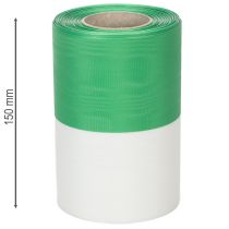 Artikel Moiré kranslint groen-wit 150 mm, decoratief lint, striklint, taftkwaliteit 25 m