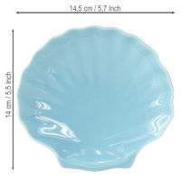 Artikel Schelp bord maritiem kom keramiek blauw wit 14cm 3st