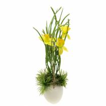 Narcis in de eierschaal om op te hangen Kunstgeel 25cm