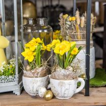 Narcis in pot narcis gele kunstbloem H21cm